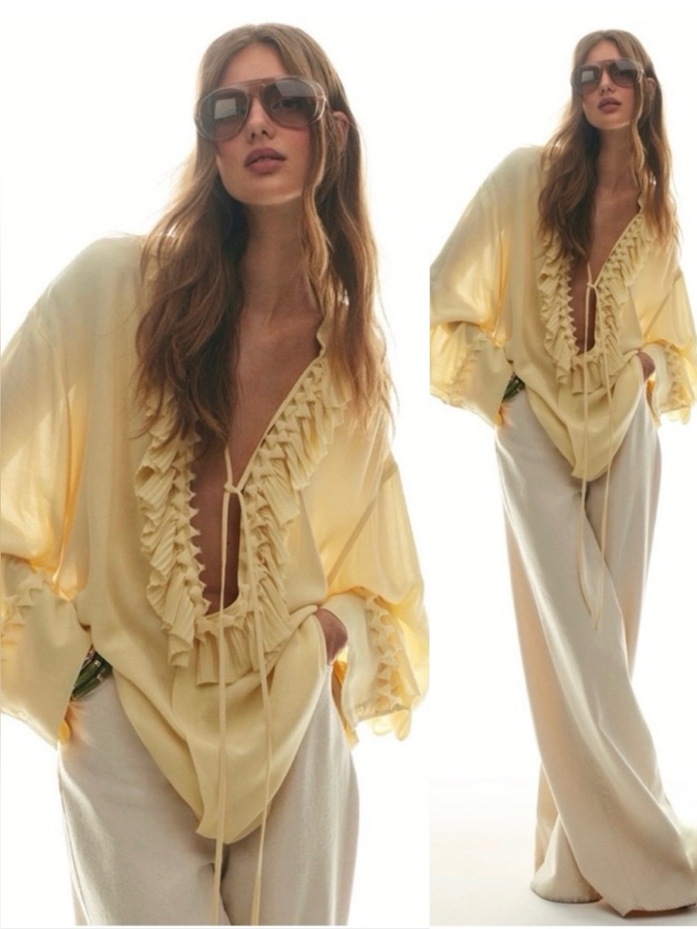 New H&M Ruffled Tunic Blouse Limited Edition (Last Size: Medium)